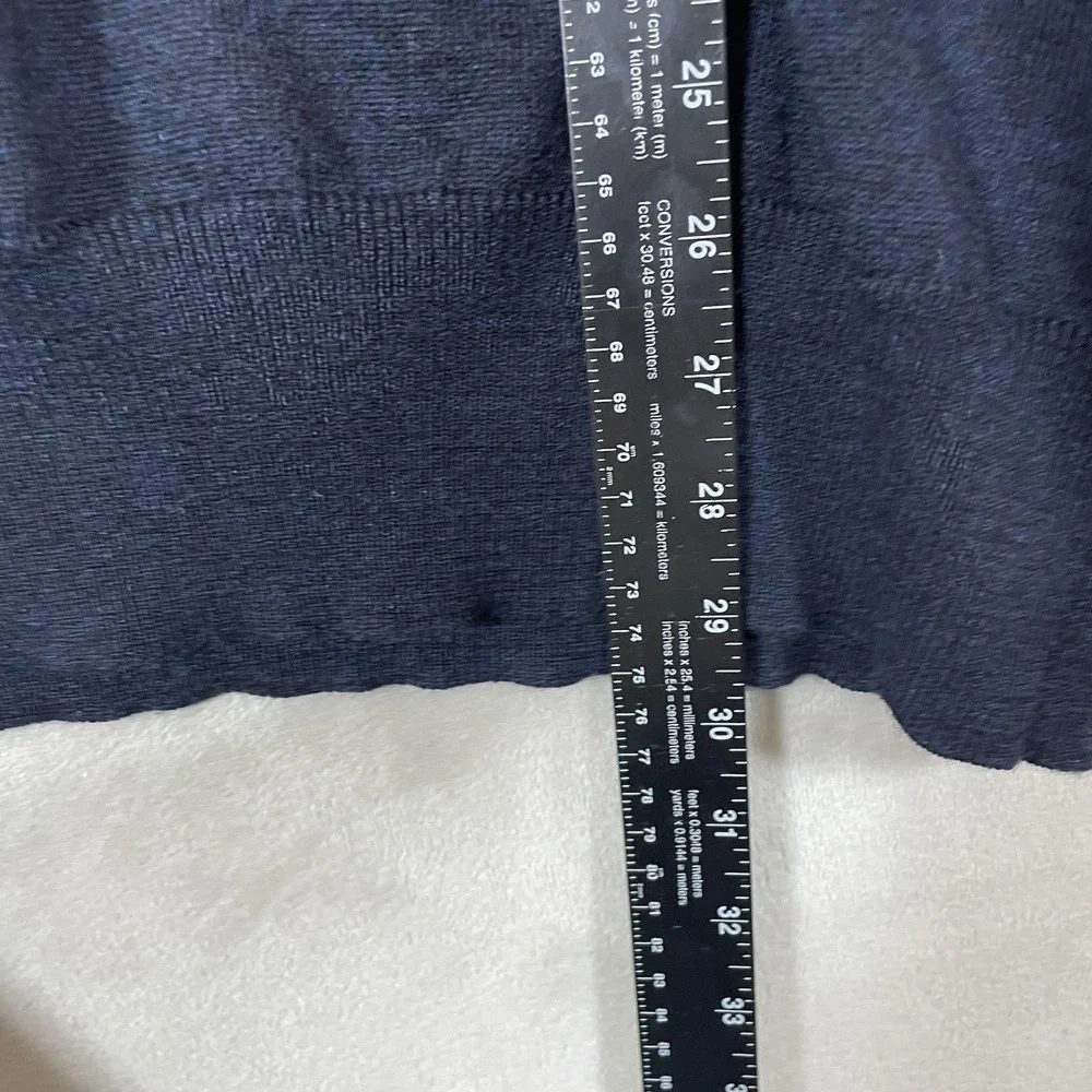 Orvis Men's XXL Navy Blue Merino Wool 1/4 Zip Mock Neck Sweater Knit